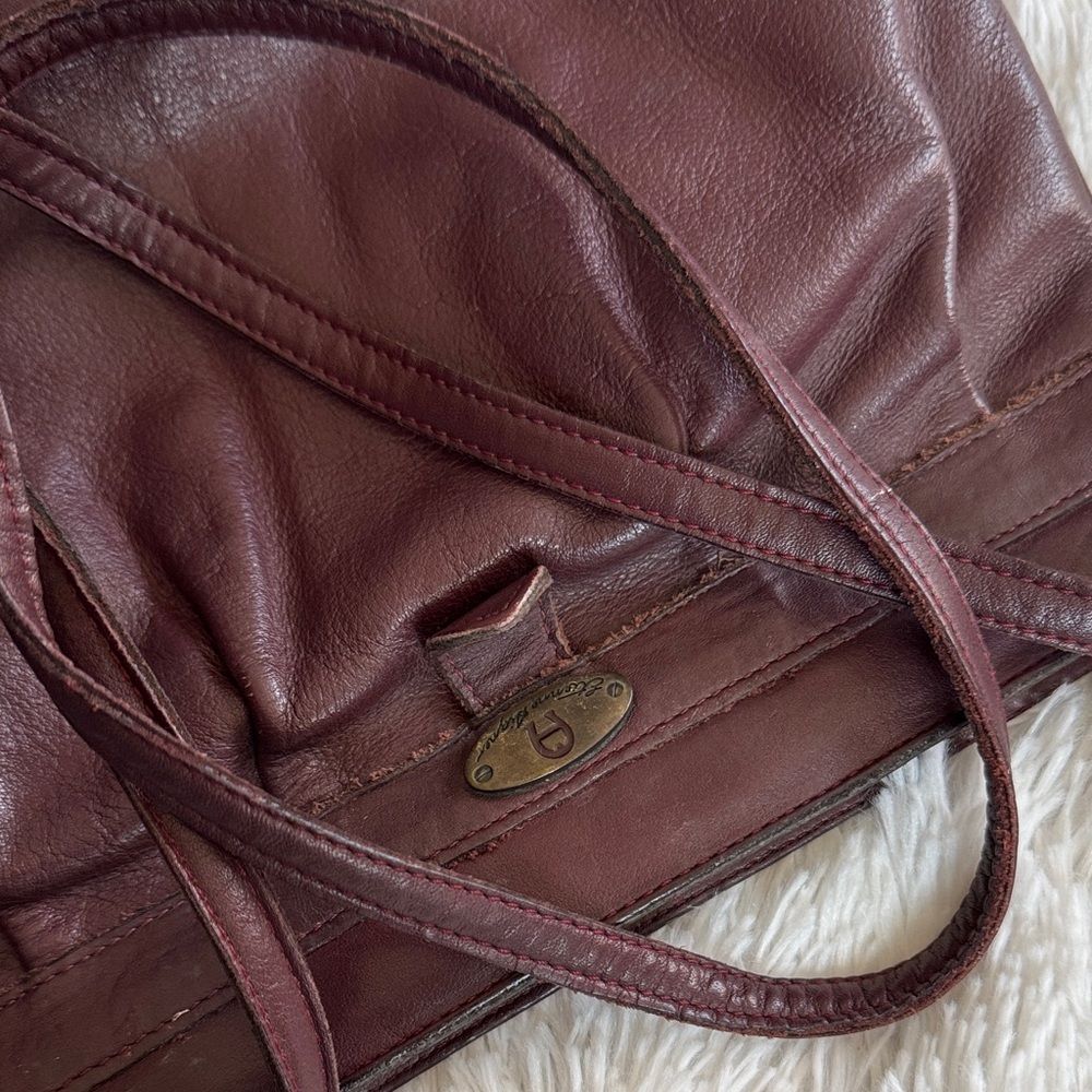 90s Retro Etienne Aigner Shoulder/Crossbody Signature Oxblood Leather Purse - Picture 15 of 15
